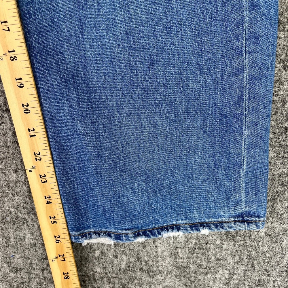 Madewell Slim Wide Leg Crop Jeans Size 29 Raw Hem Modern Denim French Clean Girl - Picture 6 of 10